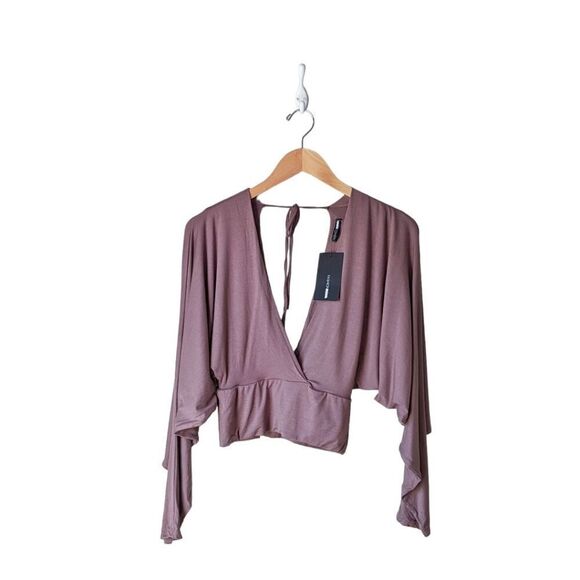 Fashion Nova NWT Meet Me There Surplice Top in Mocha sz XL - Picture 11 of 14